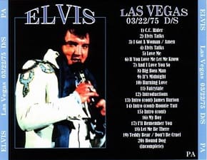 The King Elvis Presley, CDR PA, March 22, 1975, Las Vegas, Nevada, Las Vegas