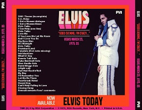 The King Elvis Presley, CDR PA, March 25, 1975, Las Vegas, Nevada, Good Evening, I'm Crazy