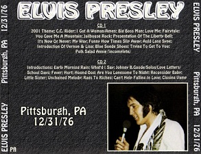 The King Elvis Presley, CDR PA, December 31, 1976, Pittsburgh, Pennsylvania, Pittsburgh