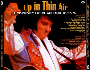 The King Elvis Presley, CDR PA, May 2, 1976, Lake Tahoe, Nevada, Up In Thin Air