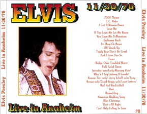 The King Elvis Presley, CDR PA, November 30, 1976, Anaheim, California, Live In Anaheim