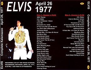 The King Elvis Presley, CDR PA, April 26, 1977, Kalamazoo, Michigan, Complete Kalamazoo