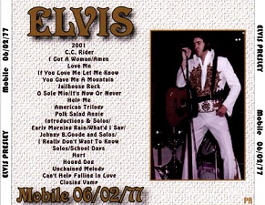 The King Elvis Presley, CDR pa, June 2, 1977, Mobile, Alabama, Mobile