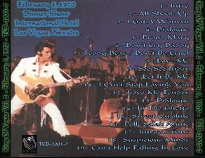 The King Elvis Presley, CDR TCB, February 5, 1970, King Of Vegas Volume 2