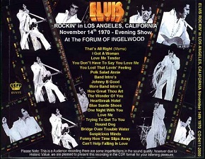 The King Elvis Presley, CD CDR Other, 1970, Rockin' In Los Angeles California