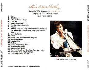 The King Elvis Presley, CD CDR Other, 1973, Getting Down To Business