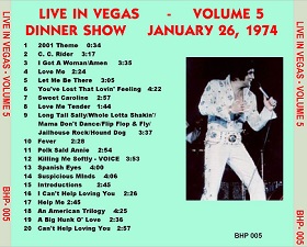 The King Elvis Presley, CD CDR Other, 1974, Elvis In Vegas Volume 5