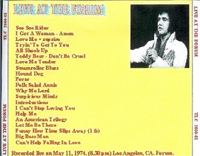 The King Elvis Presley, CD CDR Other, 1974, Live At The Forum