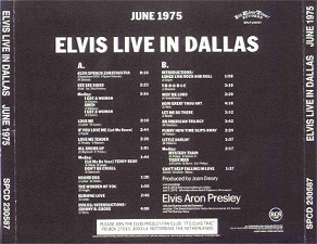 The King Elvis Presley, CD CDR Other, 1975, Elvis Live In Dallas