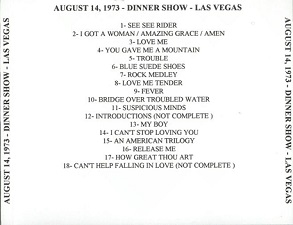 The King Elvis Presley, CDR, The Concert Years, Volume 70