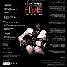 The King Elvis Presley, Back Cover / LP / International Hotel Las Vegas, Nevada August 26, 1969 / 19075960161 / 1956