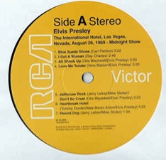 The King Elvis Presley, Side A / LP / International Hotel Las Vegas, Nevada August 26, 1969 / 19075960161 / 2019