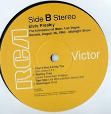 The King Elvis Presley, Side B / LP / International Hotel Las Vegas, Nevada August 26, 1969 / 19075960161 / 2019