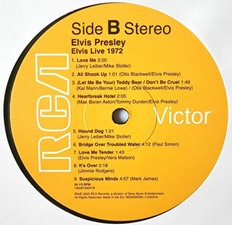 The King Elvis Presley, Back Cover / LP / Elvis Live 1972 / 196587260613 / 2023