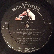 The King Elvis Presley, Side A / LP / A Date With Elvis / lpm-2011 / 1959