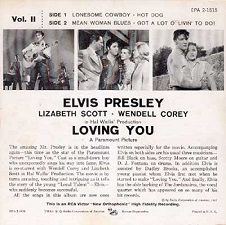 The King Elvis Presley, Back Cover, EP, Loving You, Volume 2, EPA-21515, 1957