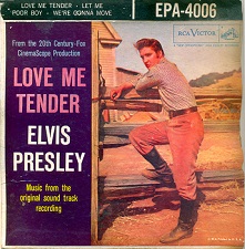 The King Elvis Presley, Front Cover, EP, Love Me Tender, EPA-4006, 1956
