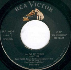 The King Elvis Presley, Side A, EP, Love Me Tender, EPA-4006, 1956