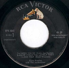 The King Elvis Presley, Side A, EP, Just For You, EPA-4041, 1957