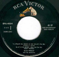 The King Elvis Presley, Side A, EP, Peace In The Valley, EPA-4054, 1957