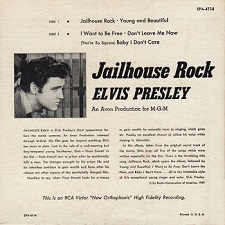 The King Elvis Presley, Back Cover, EP, Jailhouse Rock, EPA-4114, 1957