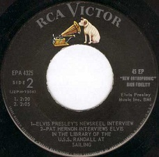 The King Elvis Presley, Side B, EP, Elvis Sails, EPA-4325, 1958