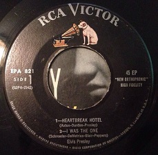 The King Elvis Presley, , Side A, EP, Heartbreak Hotel, EPA-821, 1956
