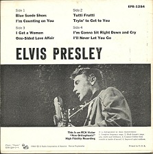 The King Elvis Presley, , Back Cover, EP, Elvis Presley, EPB-1254, 1956