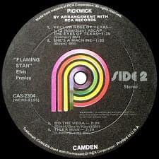 The King Elvis Presley, LP, Pickwick, CAS-2304, December 1975, 2009, Elvis Singing Flaming Star And Others
