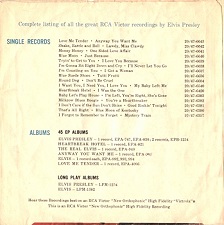 The King Elvis Presley, single, RCA 47-6800, 1957, Too Much / Playing For Keeps