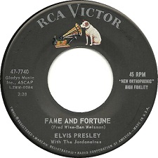 The King Elvis Presley, single, RCA 47-7740, 1960, Stuck On You / Fame And Fortune