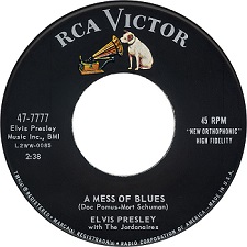 The King Elvis Presley, single, RCA 47-7777, July 5, 1960, It's Now Or Never / A Mess Of Blues