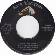 The King Elvis Presley, single, RCA 47-7908, August 8, 1961, His Latest Flame / Little Sister