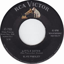 The King Elvis Presley, single, RCA 47-7908, August 8, 1961, His Latest Flame / Little Sister