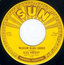 The King Elvis Presley, Sun Side A, Single, Milkcow Blues Boogie / You're a Heartbreaker, SUN215, 1954