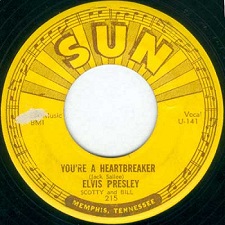 The King Elvis Presley, Single, SUN215, 1954, Milkcow Blues Boogie / You're a Heartbreaker