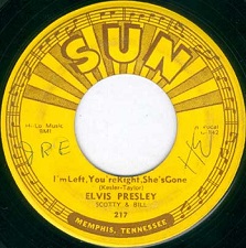 The King Elvis Presley, Sun Side B, Single, Baby Let's Play House / I'm Left, You're Right, She's Gone, sun217, 1955
