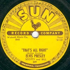 The King Elvis Presley, Sun Cover, Single, That's All Right / Blue Moon Of Kentucky, SUN209, 1954