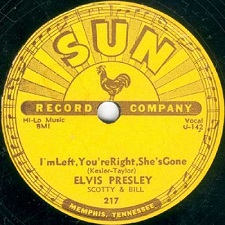 The King Elvis Presley, Single, SUN 217, 1955, Baby Let's Play House / I'm Left, You're Right, She's Gone